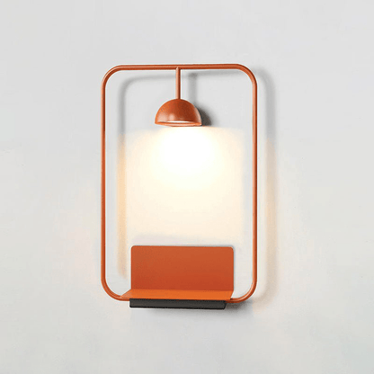 Modern Metal Wall Lamp | Integrated Shelf for Stylish Decor 9