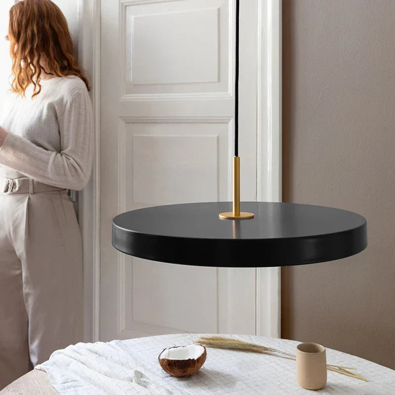 Modern Minimalist Ceiling Light | Sleek Round Design with Brass Accents 0