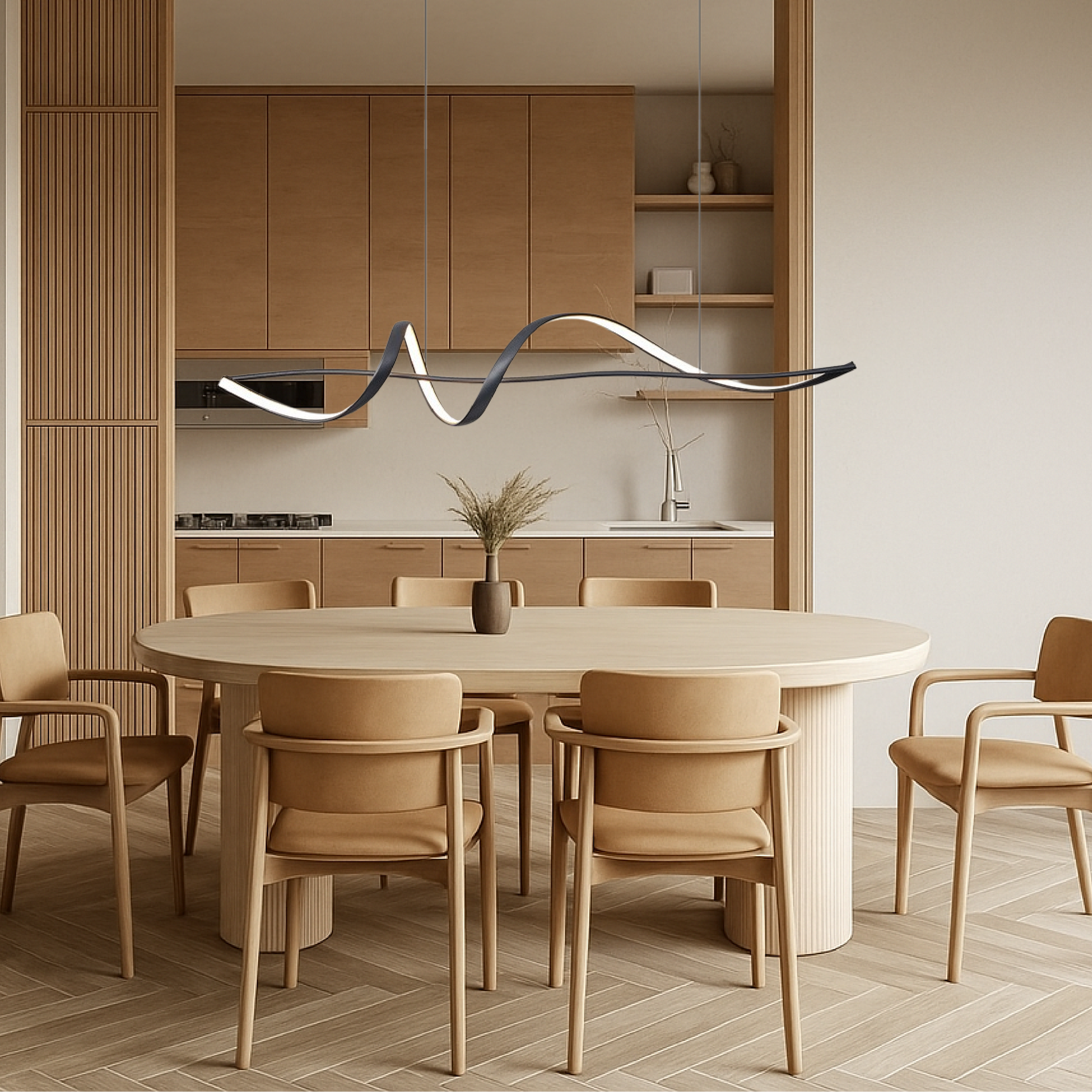 Modern Pendant Lamp | Sculptural Design with Adjustable Height 2