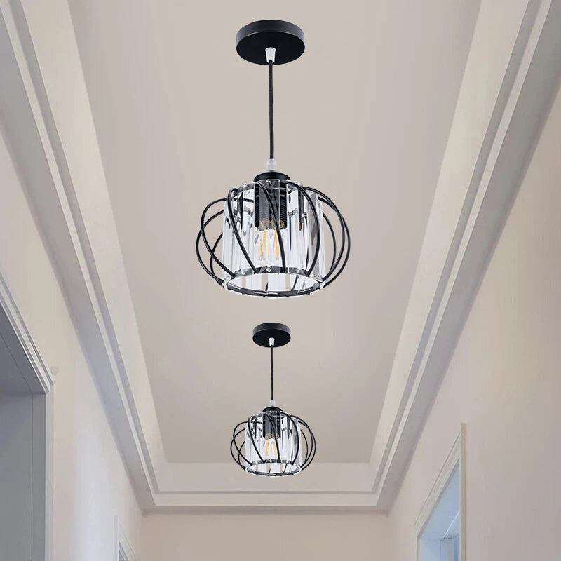 Modern Pendant Light | Black Glass Globe Ceiling Fixture 0