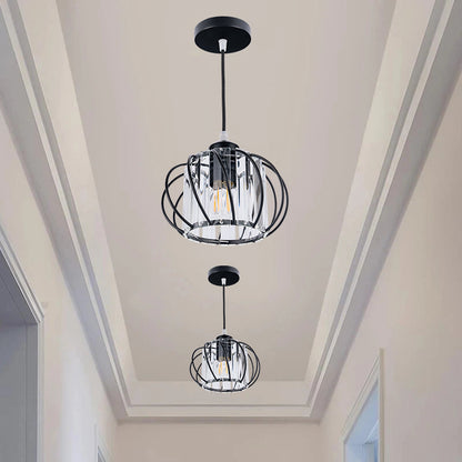 Modern Pendant Light | Black Glass Globe Ceiling Fixture 0