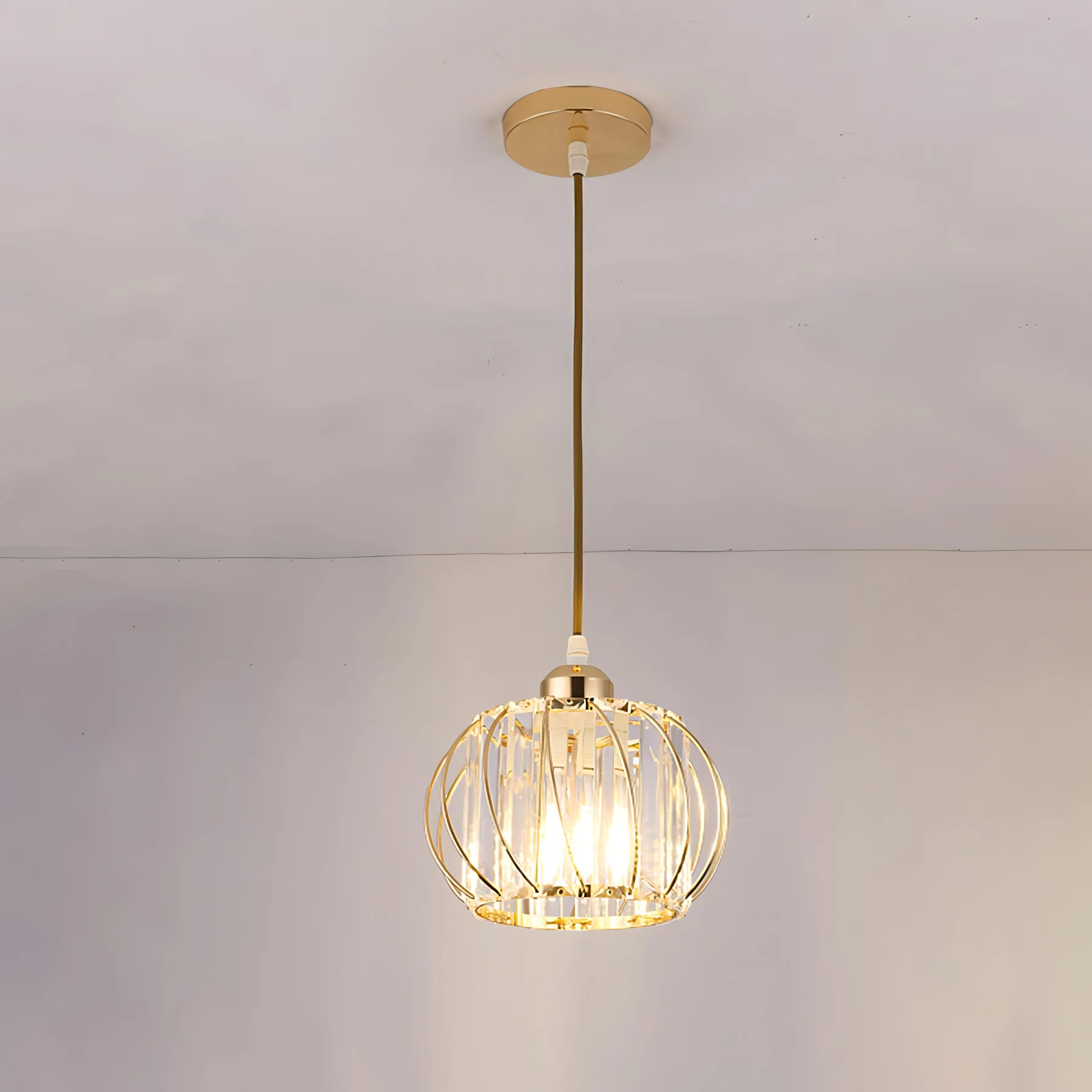 Modern Pendant Light | Black Glass Globe Ceiling Fixture 10