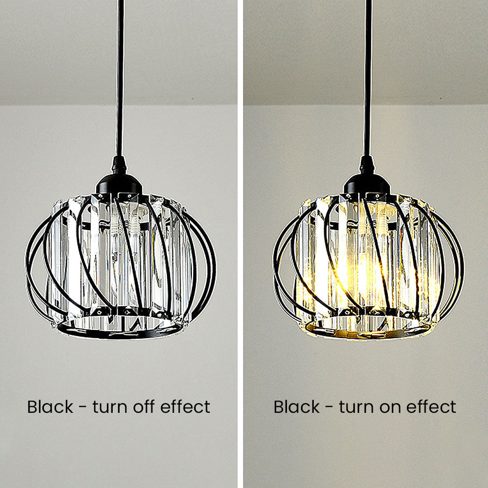 Modern Pendant Light | Black Glass Globe Ceiling Fixture 2