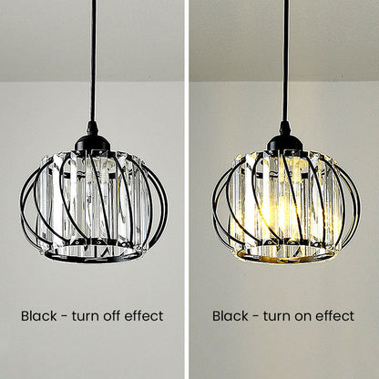 Modern Pendant Light | Black Glass Globe Ceiling Fixture 2