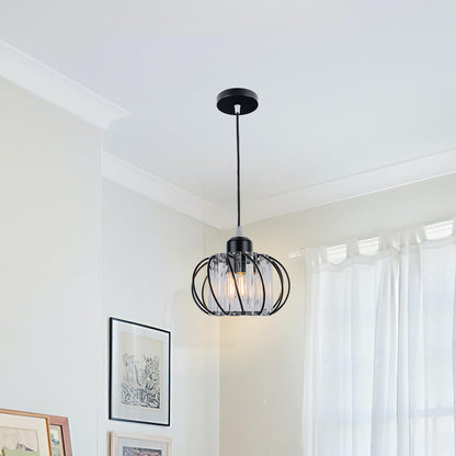 Modern Pendant Light | Black Glass Globe Ceiling Fixture 6