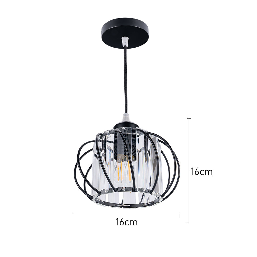 Modern Pendant Light | Black Glass Globe Ceiling Fixture 7