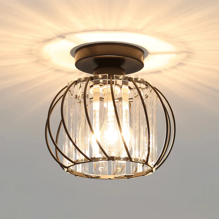 Modern Pendant Light | Black Glass Globe Ceiling Fixture 8