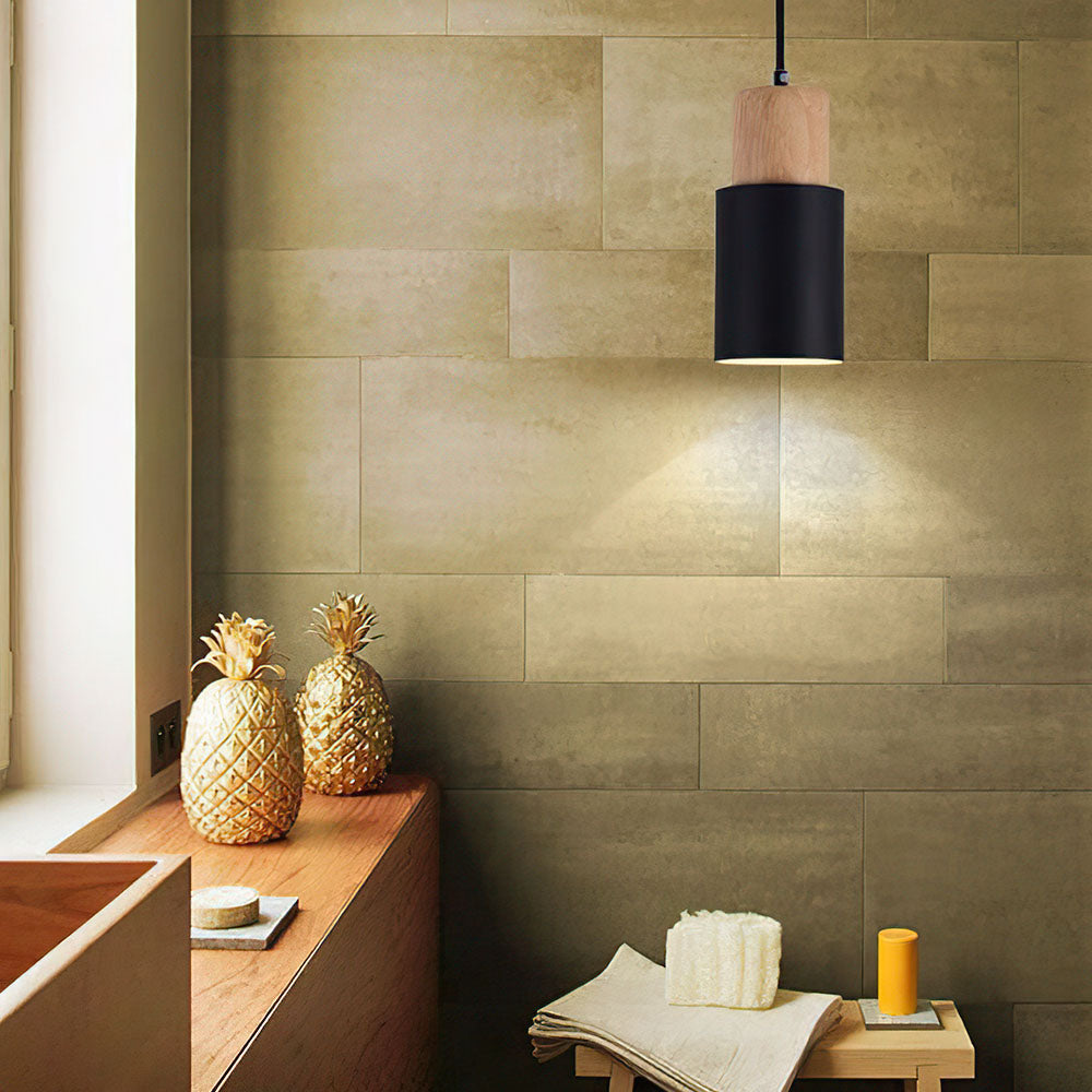Modern Pendant Light | Colorful Cylinder Design for Stylish Interiors 0