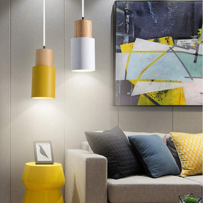 Modern Pendant Light | Colorful Cylinder Design for Stylish Interiors 10