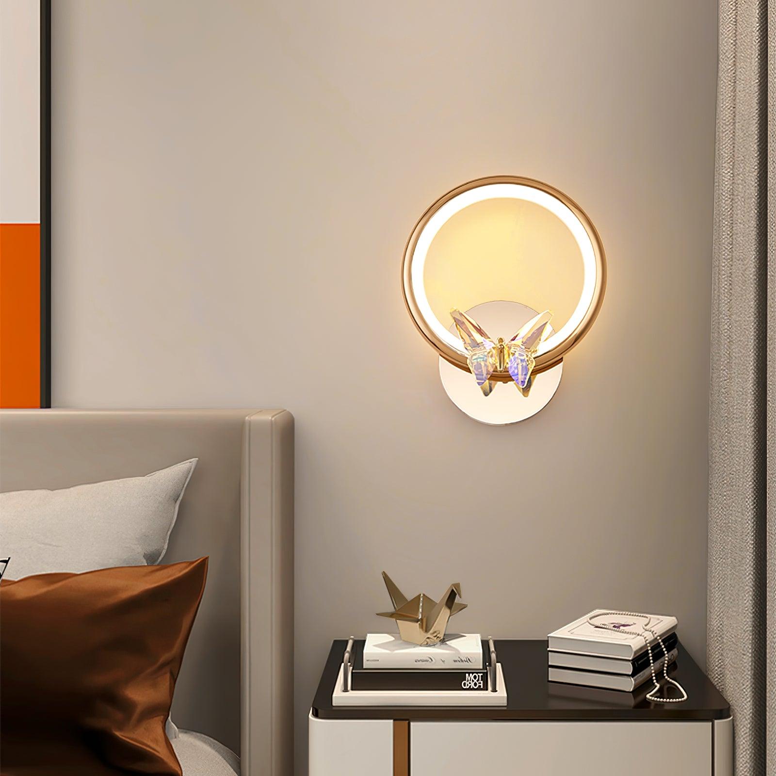 Modern Wall Sconce | Elegant Crystal Butterfly Design with LED Lighting 4