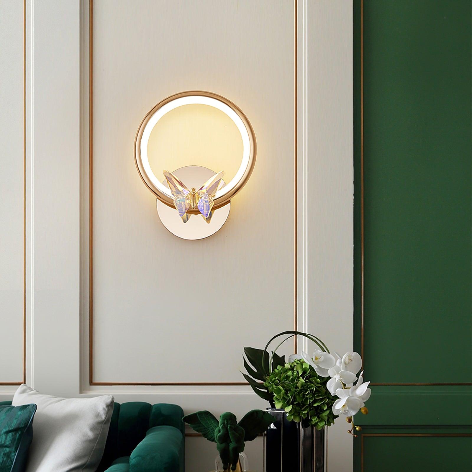 Modern Wall Sconce | Elegant Crystal Butterfly Design with LED Lighting 6