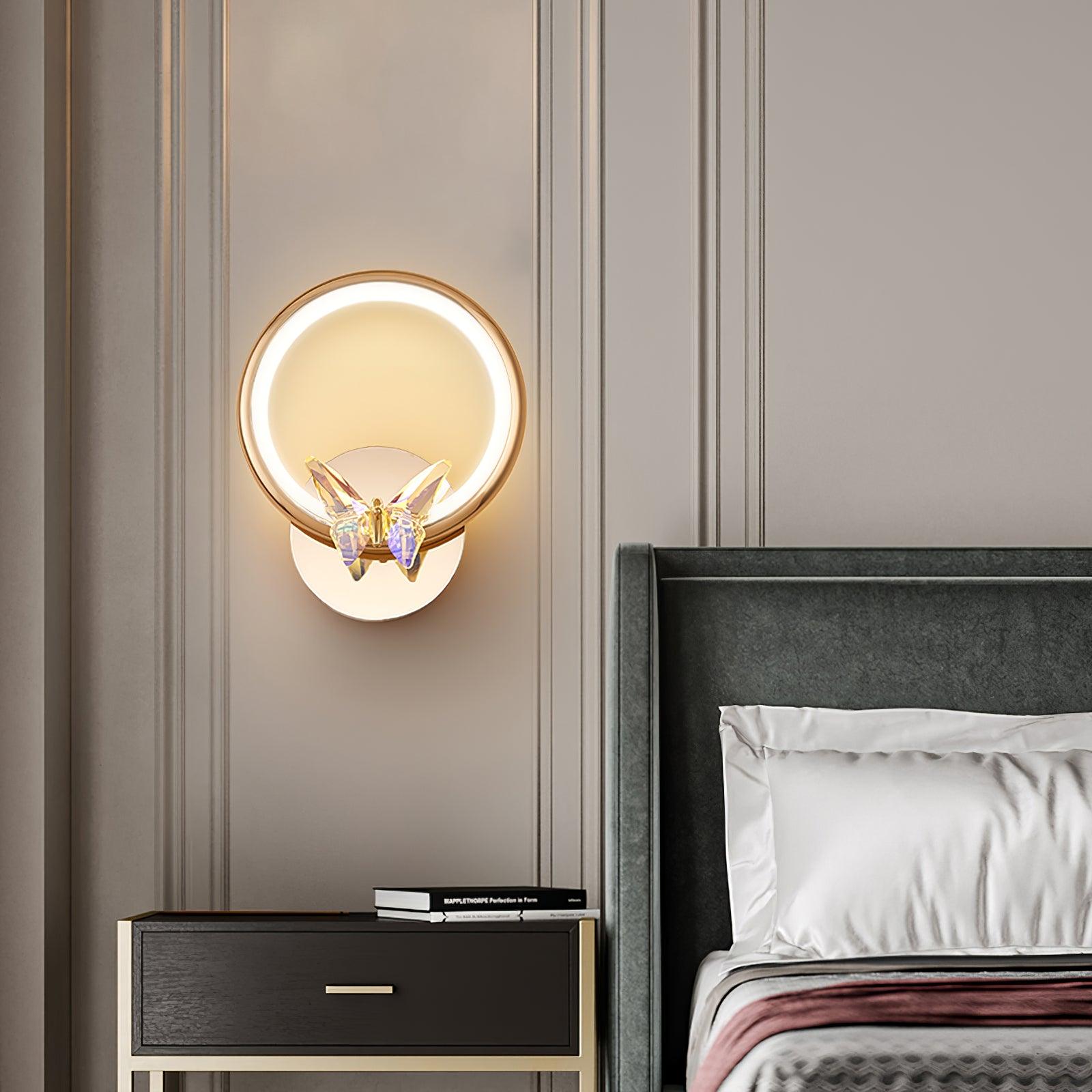 Modern Wall Sconce | Elegant Crystal Butterfly Design with LED Lighting 7