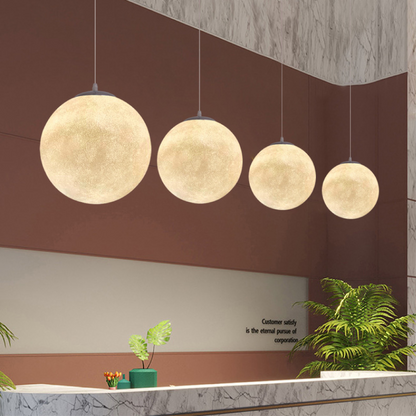 Moon Pattern Pendant Lamp | Serene Bamboo Shade with LED Lighting 3