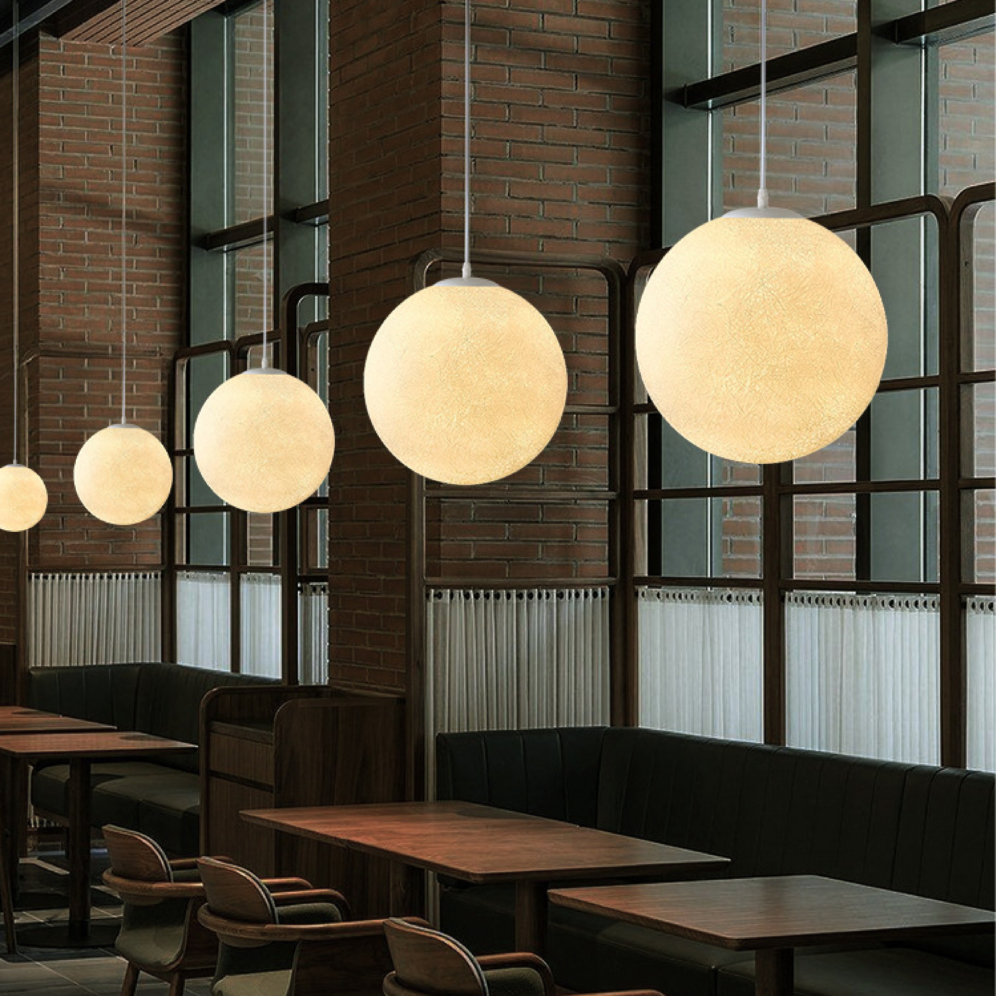 Moon Pattern Pendant Lamp | Serene Bamboo Shade with LED Lighting 5
