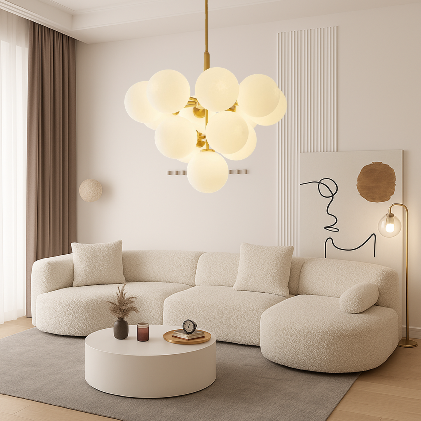 Nordic Style Ball Chandelier | Elegant Spherical Glass Shades 2