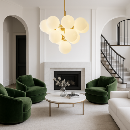 Nordic Style Ball Chandelier | Elegant Spherical Glass Shades 3