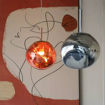 Organic Globe Pendant Light | Vibrant Finish for Cozy Ambiance 7