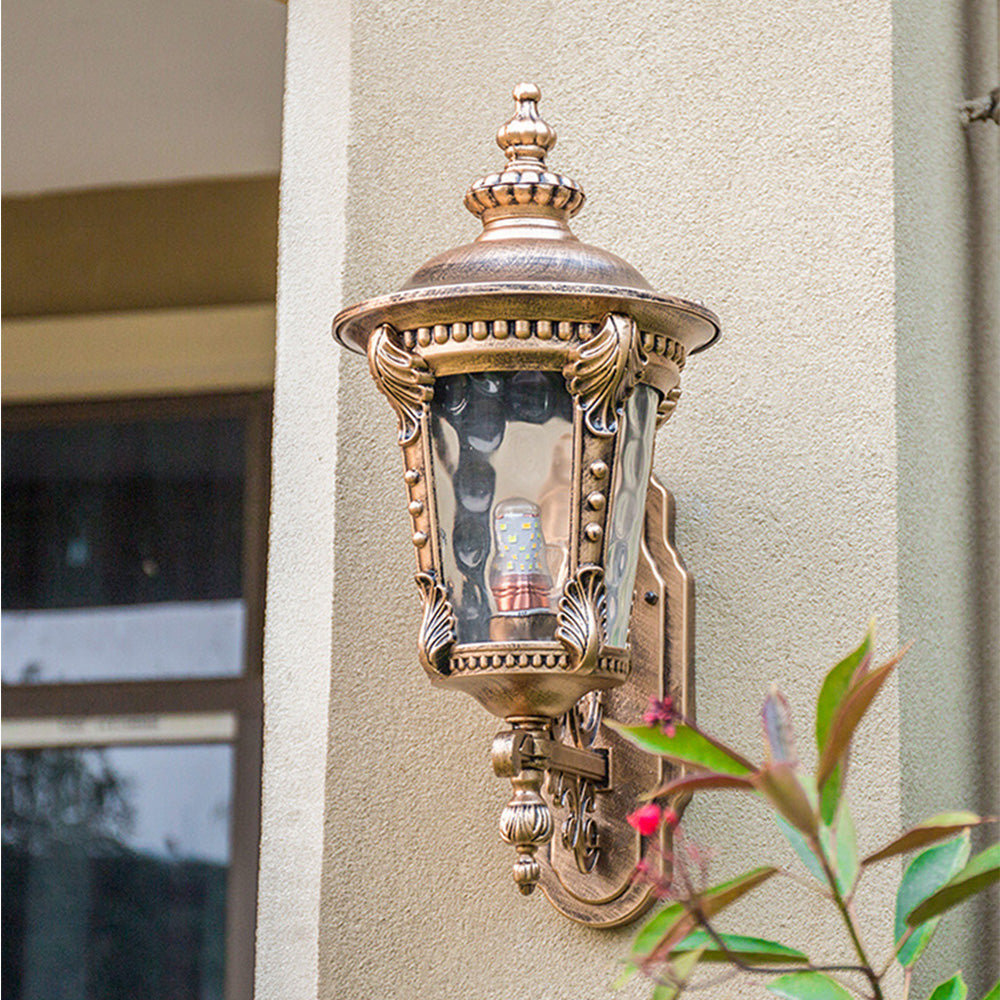 Outdoor Wall Lantern | Vintage Glass Shade with Durable Aluminum Body 3