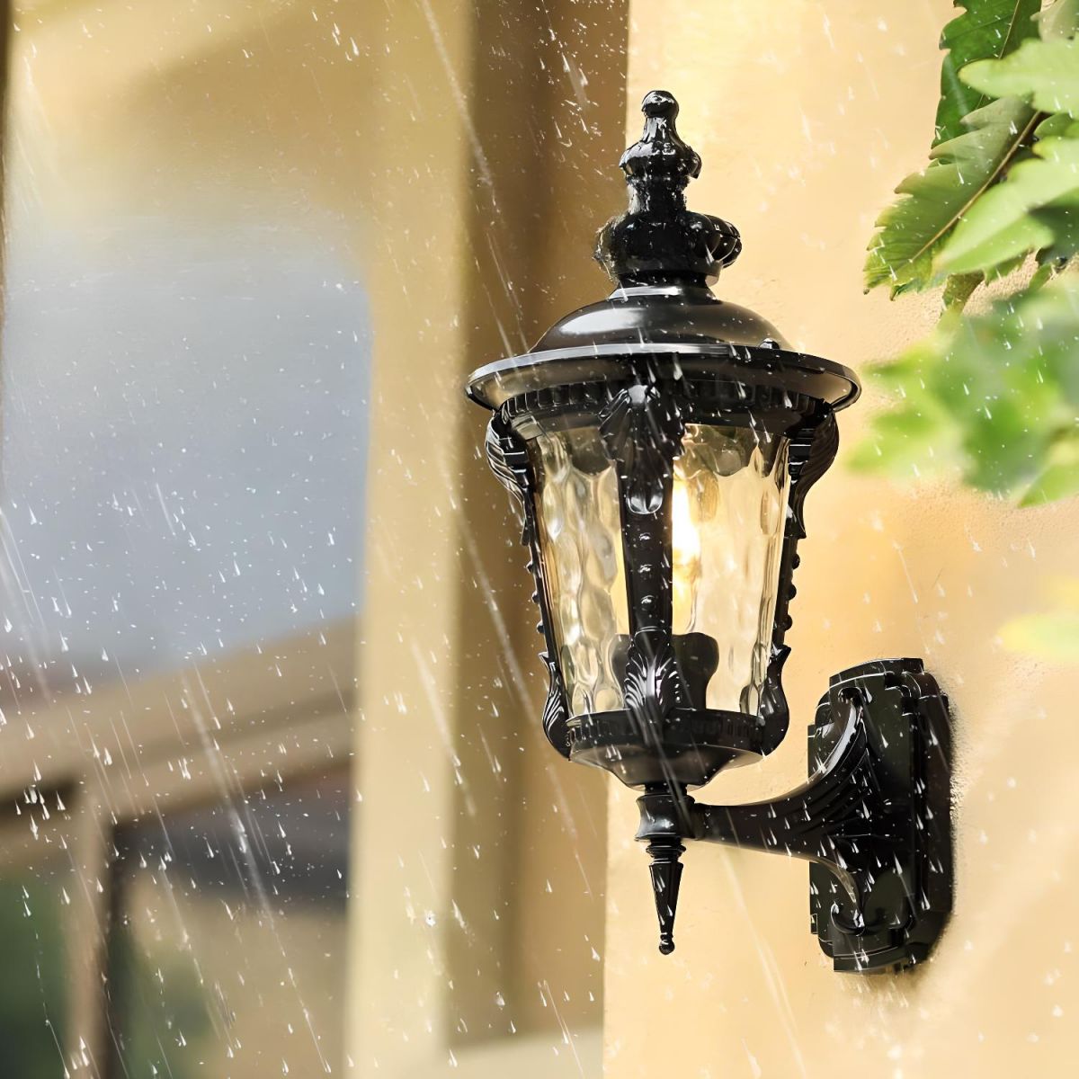 Outdoor Wall Lantern | Vintage Glass Shade with Durable Aluminum Body 6