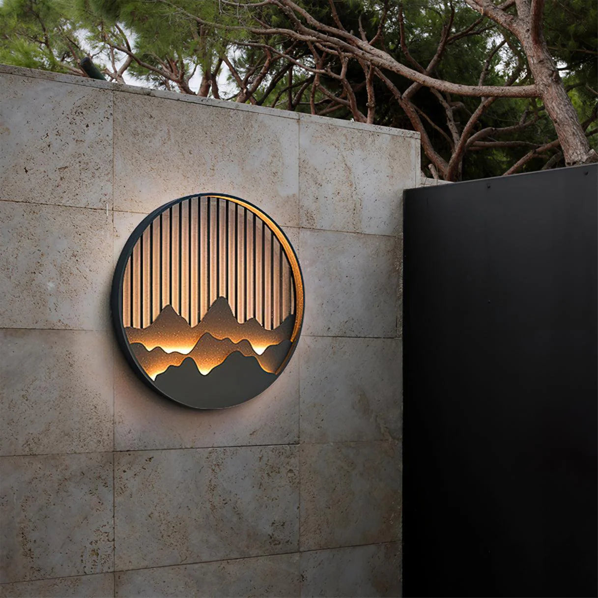 Outdoor Wall Light Fixtures | Artistic Mountain Design with LED Illumination 0