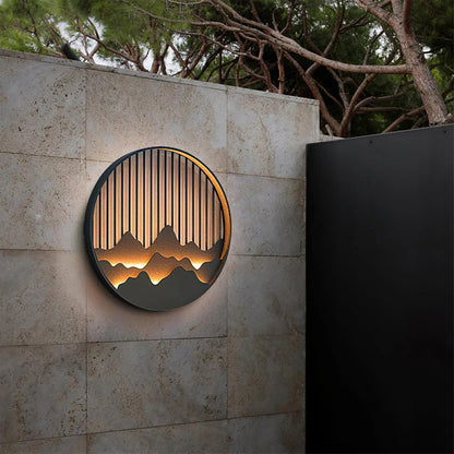 Outdoor Wall Light Fixtures | Artistic Mountain Design with LED Illumination 0