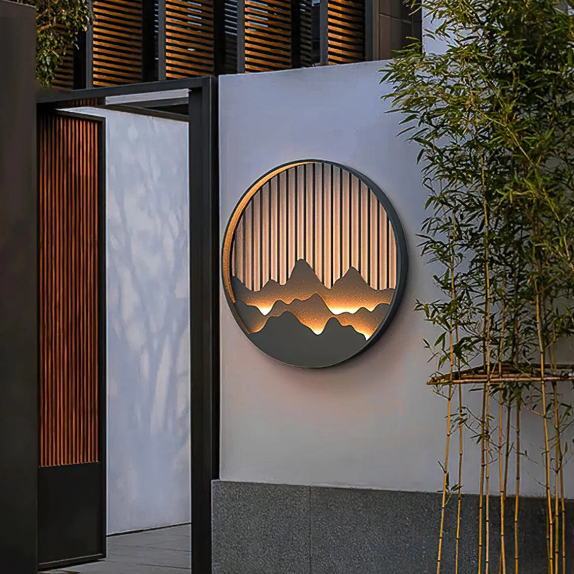 Outdoor Wall Light Fixtures | Artistic Mountain Design with LED Illumination 1