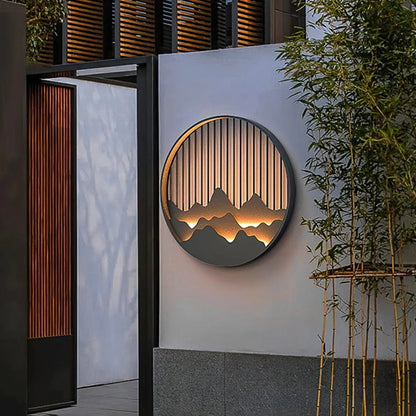 Outdoor Wall Light Fixtures | Artistic Mountain Design with LED Illumination 1