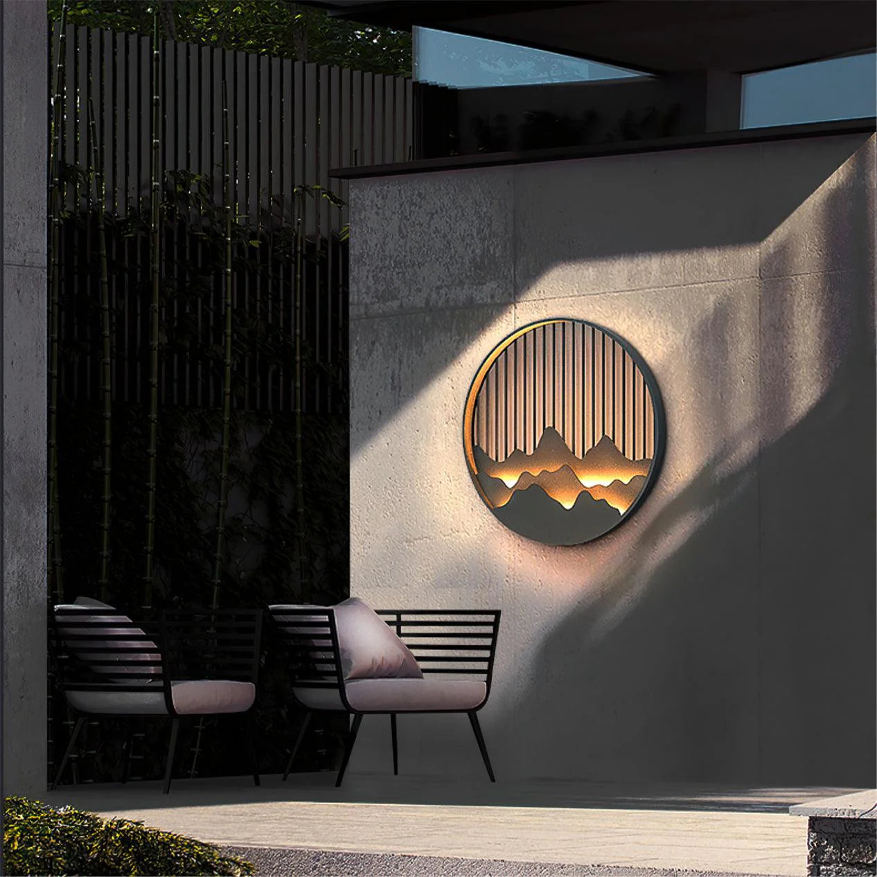 Outdoor Wall Light Fixtures | Artistic Mountain Design with LED Illumination 3