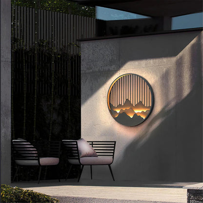 Outdoor Wall Light Fixtures | Artistic Mountain Design with LED Illumination 3