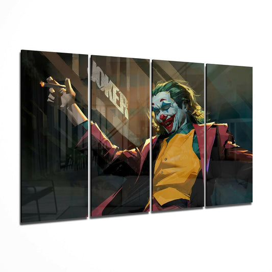 Joker 4 Pieces Mega Glass Wall Art (59"x36")