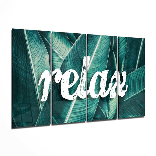Relax 4 Pieces Mega Glass Wall Art (59"x36")