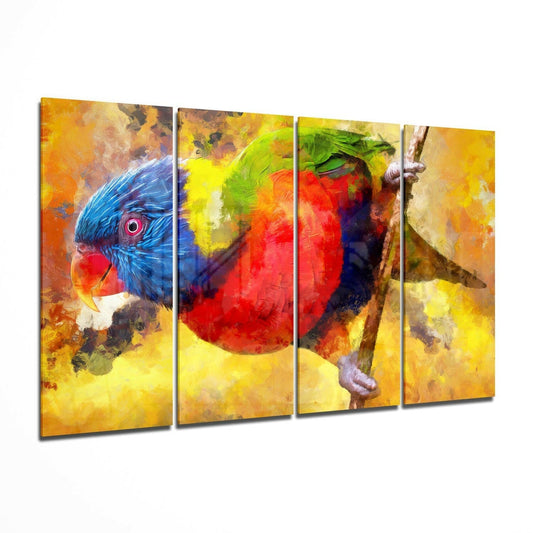 Parrot 4 Pieces Mega Glass Wall Art (59"x36")