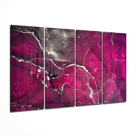 Marble 4 Pieces Mega Glass Wall Art (59"x36")