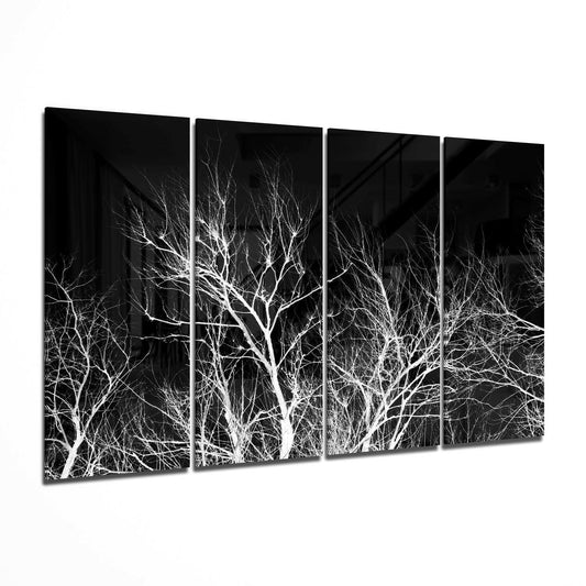 Night Trees 4 Pieces Mega Glass Wall Art (59"x36")