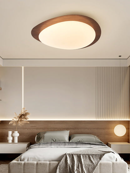 Flush Mount Ceiling Light | Elegant Walnut Design with Integrated LED Options 7