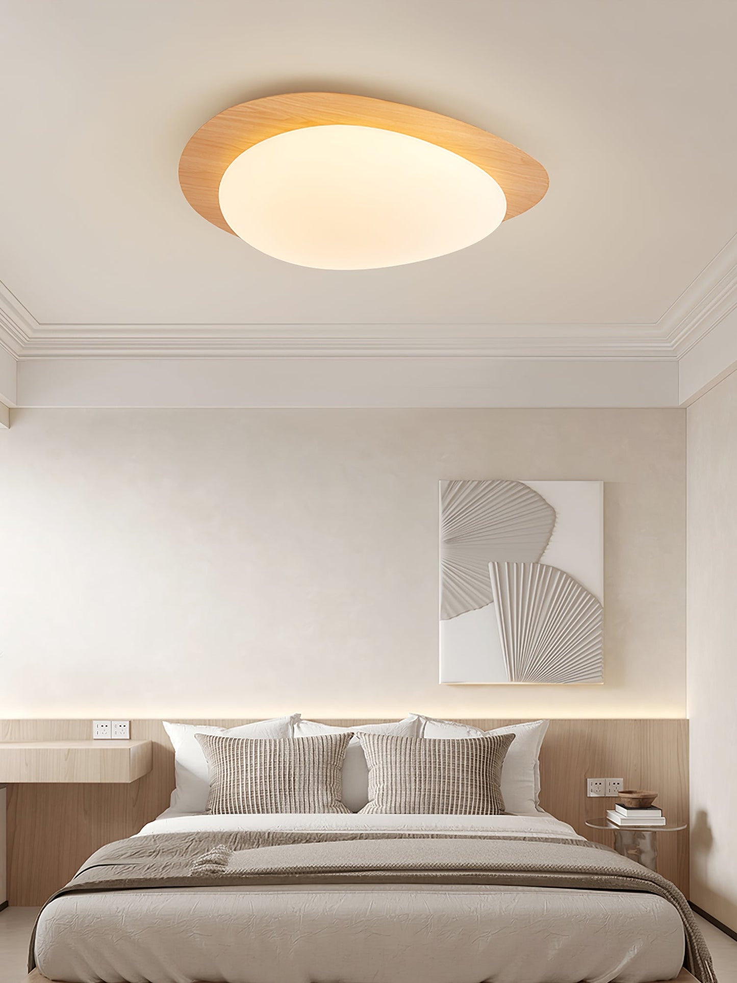 Flush Mount Ceiling Light | Elegant Walnut Design with Integrated LED Options 8