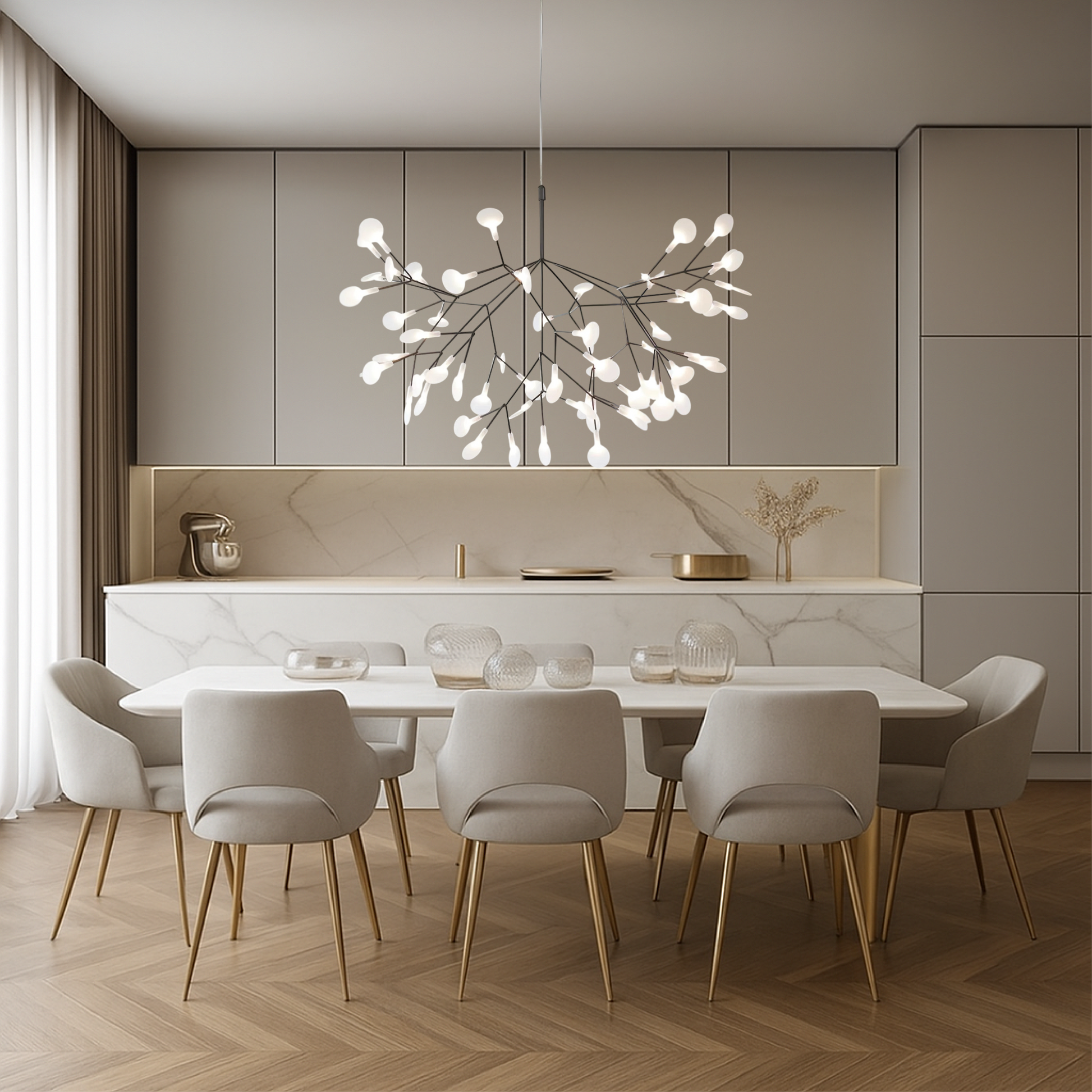 Pendant Lamp | Organic Design with Adjustable Height for Kitchen Lighting 0