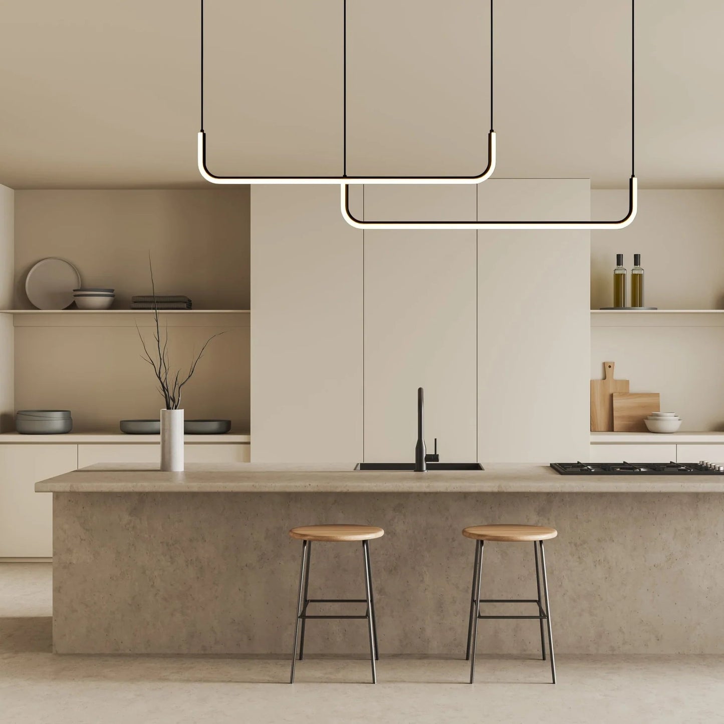Pendant Lighting for Kitchen Island | Sleek U-Shaped Design with Integrated LED 1