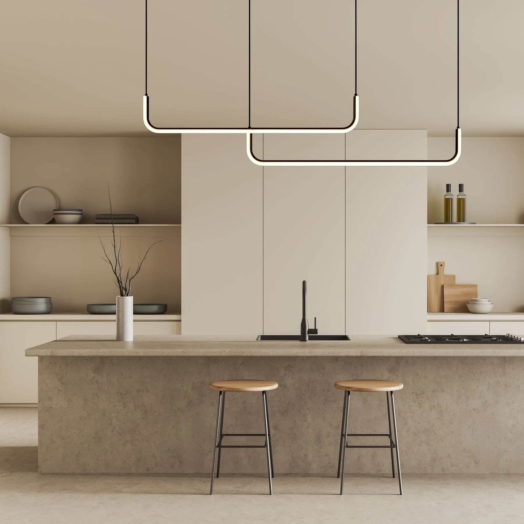 Pendant Lighting for Kitchen Island | Sleek U-Shaped Design with Integrated LED 1