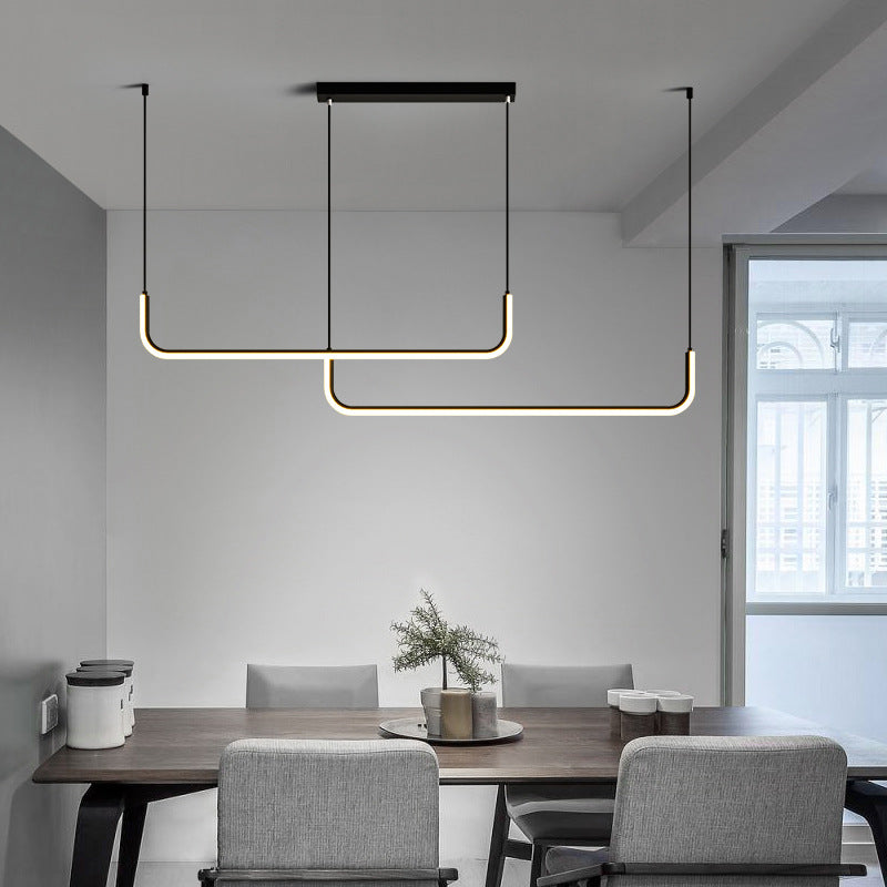 Pendant Lighting for Kitchen Island | Sleek U-Shaped Design with Integrated LED 3