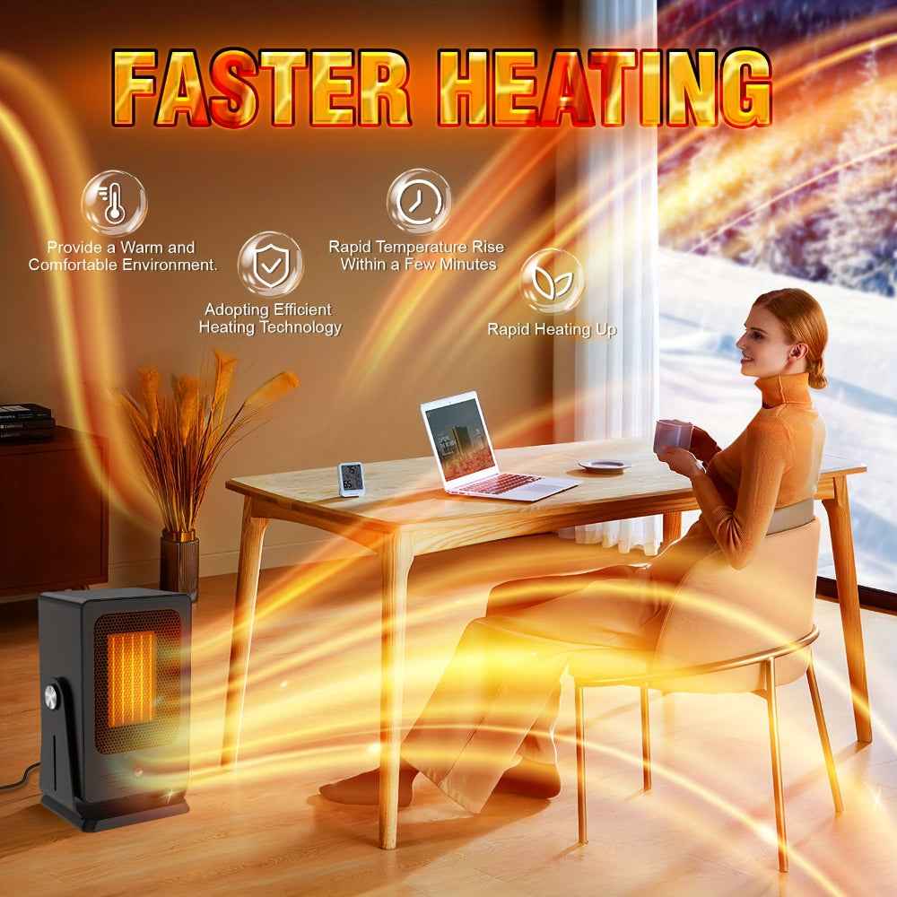 Portable Electric Space Heater | Quick Comfort with Adjustable Thermostat 6