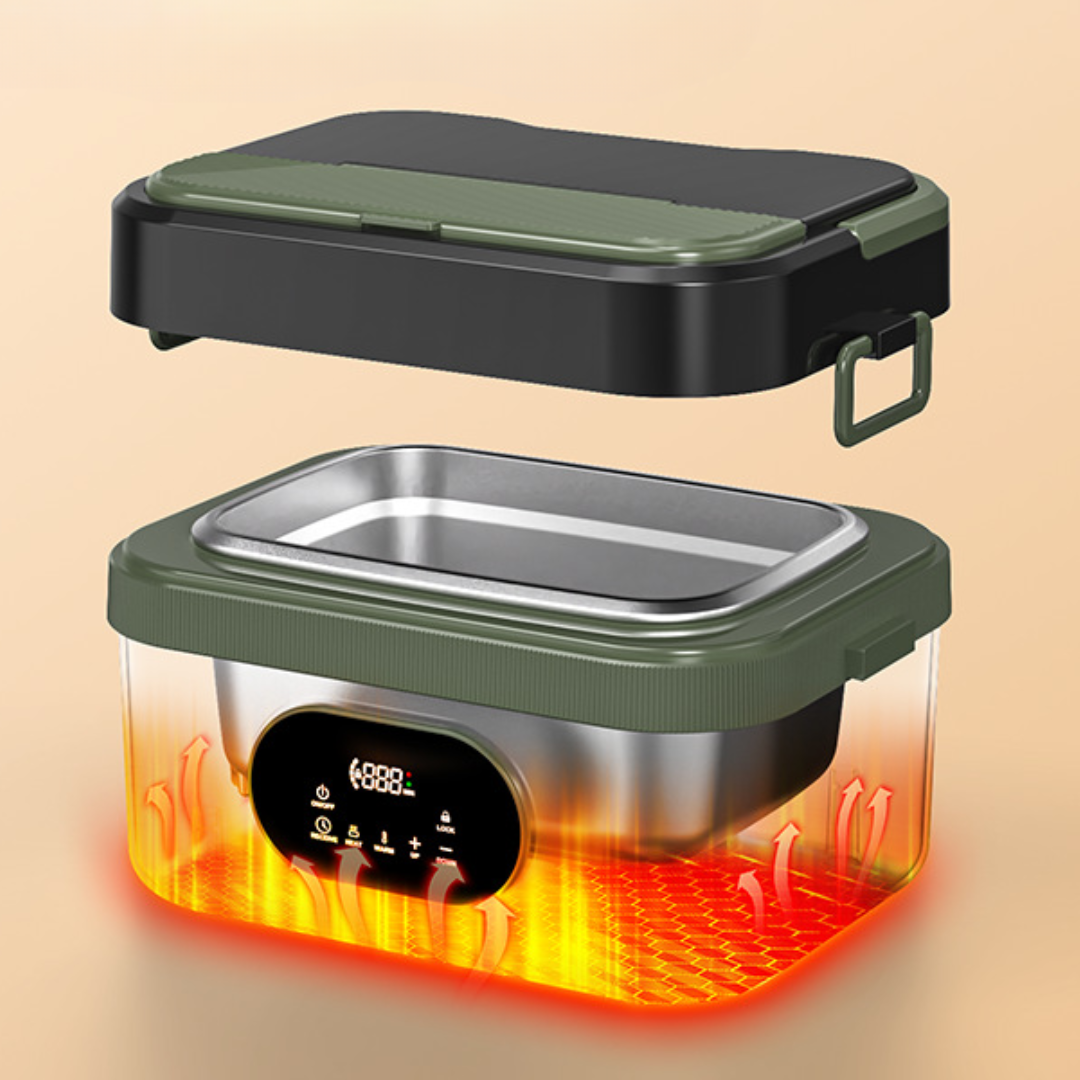 Portable Self-Heating Lunch Box | Rechargeable Stainless Steel Food Warmer 5