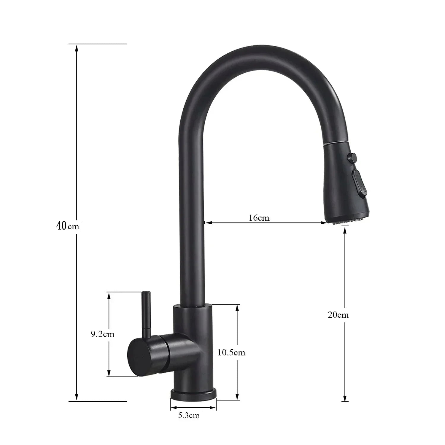 Pull-Down Kitchen Faucet | Modern Black Stainless Steel Design with Sprayer 6