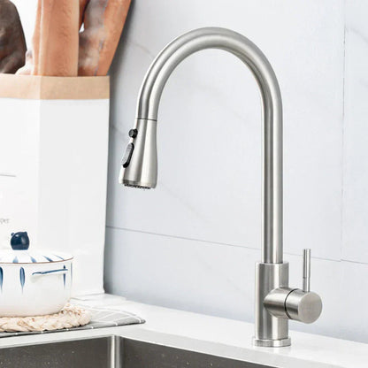 Pull-Down Kitchen Faucet | Modern Black Stainless Steel Design with Sprayer 7