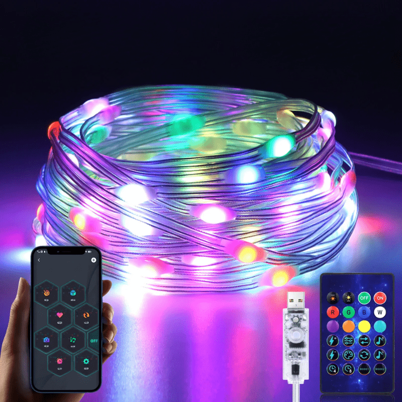 RGBIC String Lights | Dynamic Bluetooth Control for Parties 5