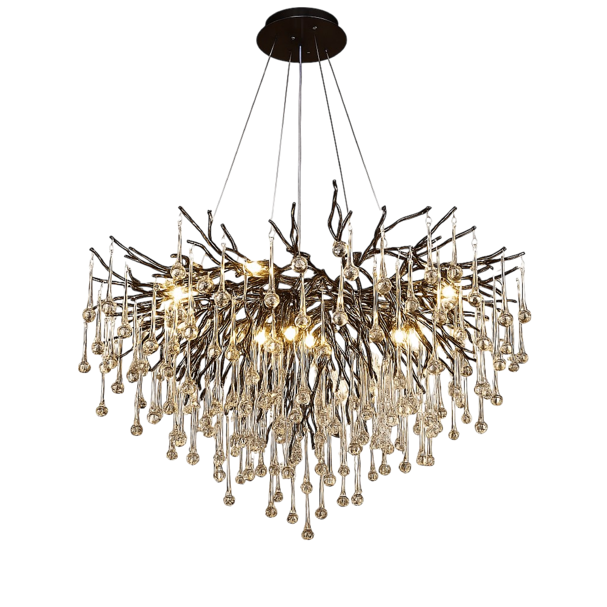 Raindrop Chandelier | Modern Black Design with LED Lighting 0