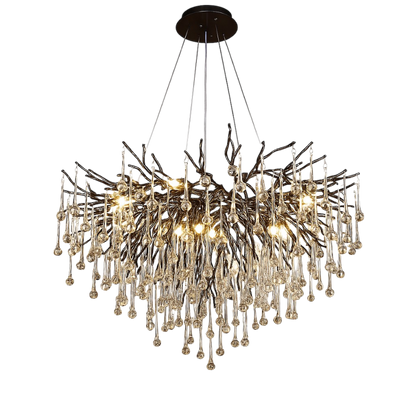 Raindrop Chandelier | Modern Black Design with LED Lighting 0
