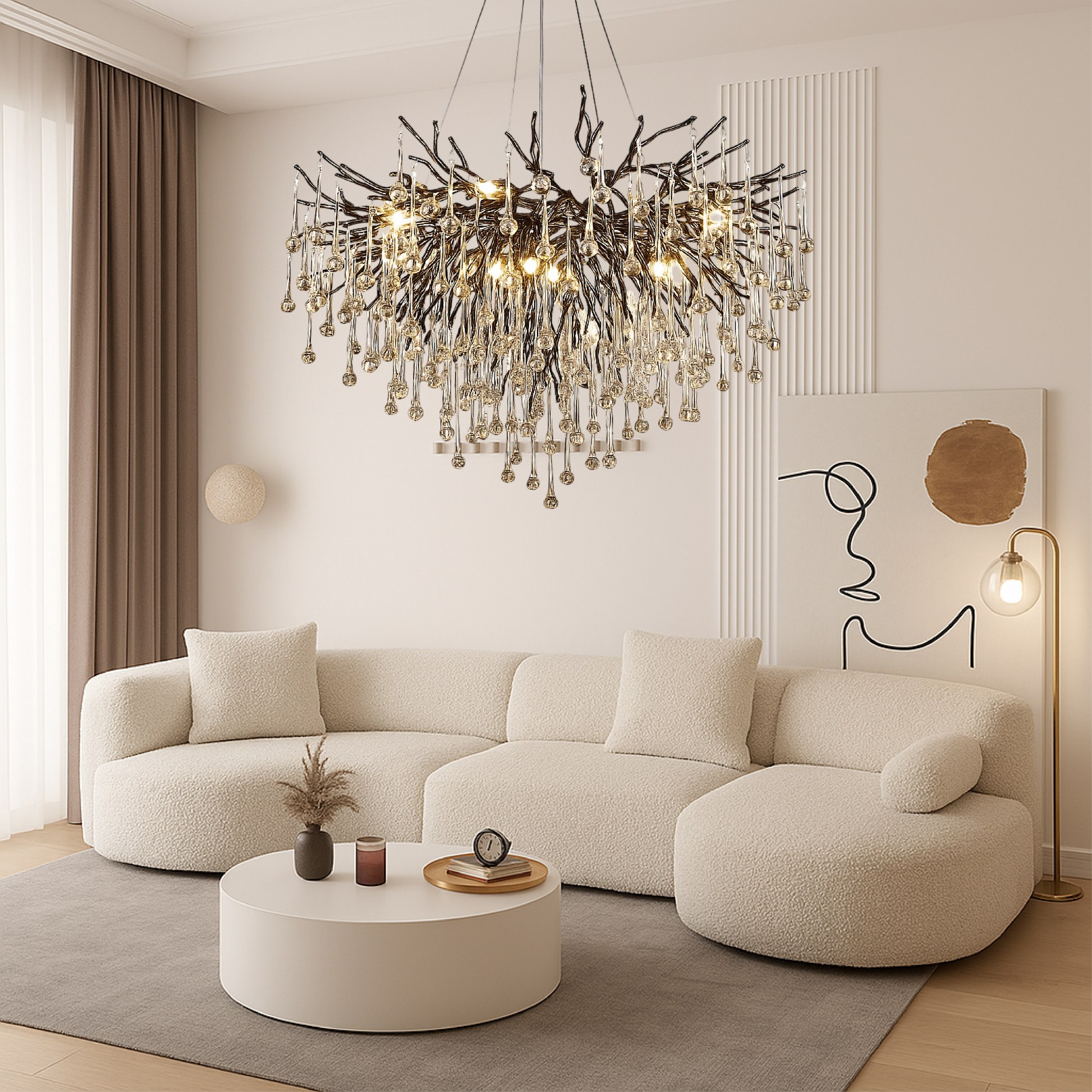 Raindrop Chandelier | Modern Black Design with LED Lighting 5