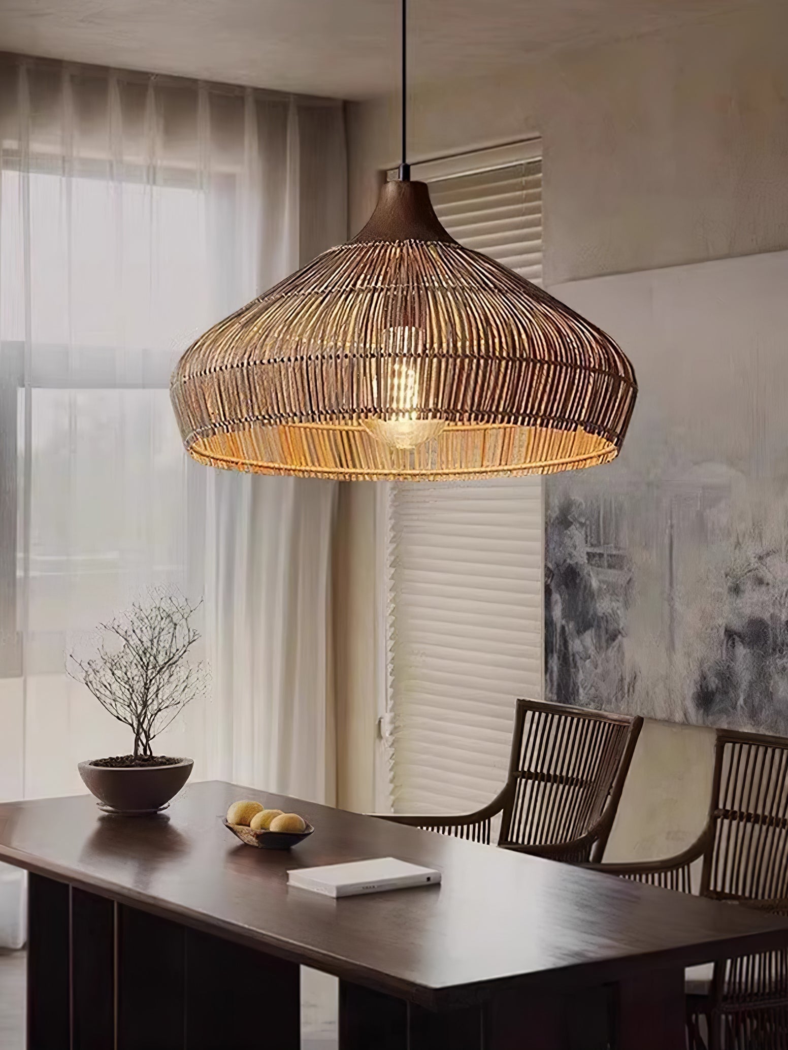Rattan Pendant Lamp | Hand-Woven Shade for Cozy Interiors 4