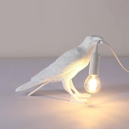 Raven Table Lamp | Unique Resin Sculpture with Edison Bulb for Bedroom and Living Room 11